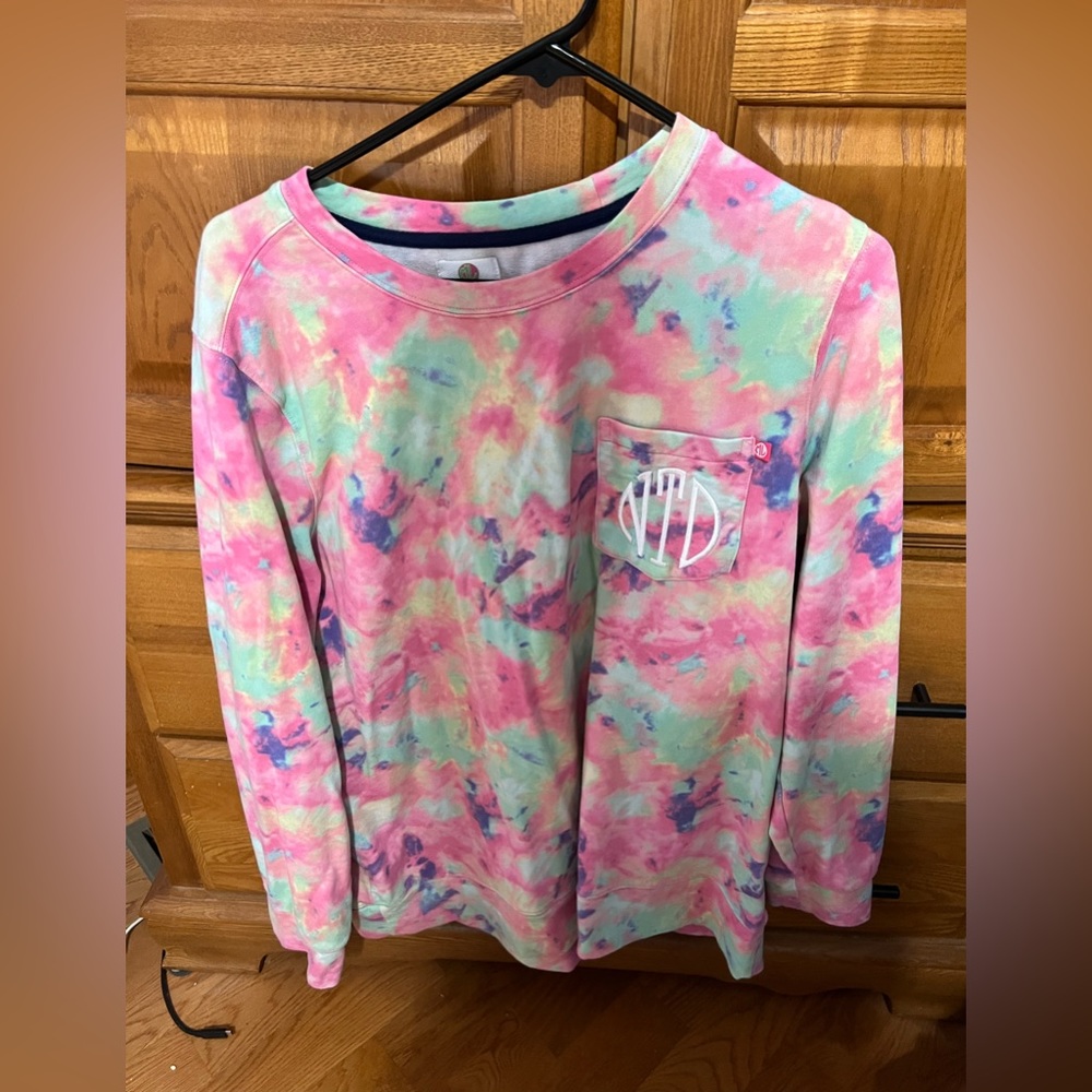 Tye dye Marley Lilly sweatshirt ‘nTd’ initials